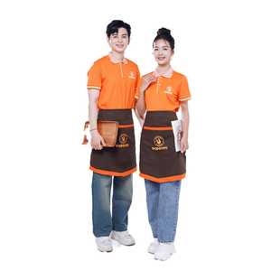 ชุดยูนิฟอร์มพนักงานโปรโมชั่นระดับมืออาชีพ เสื้อโปโลผ้าโพลีเอสเตอร์ทอ ผ้ากันเปื้อน ปรับแต่งได้ ชุดทำงานร้านกาแฟ ร้านอาหาร เสื้อผ้าสำหรับทำงาน - Product Image 1