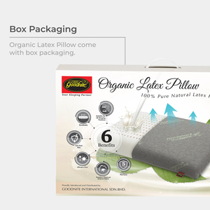 Oreiller de soutien cervical personnalisable en latex naturel 100% biologique, respirant, en charbon de bambou, écologique, de forme rectangulaire, Goodnite - Product Image 5