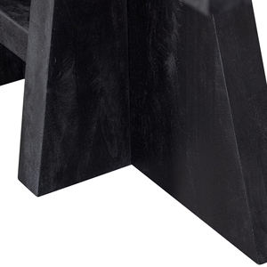 Table de salle à manger moderne de style américain en bois de manguier massif avec plateau rectangulaire et pieds en colonne, finition noir foncé, pour maison et villa - Product Image 5