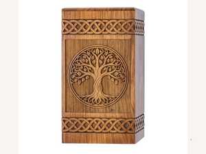 Urna Funeraria de Madera de Palisandro India Hecha a Mano al por Mayor, Caja para Cenizas Conmemorativas, Recuerdo Personalizado Grabado con Árbol de la Vida - Product Image 3