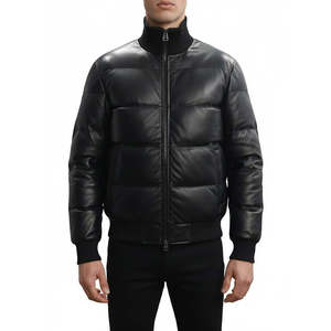 Parka en cuir véritable pour homme Leathertex, coupe droite, manches classiques - Product Image 3