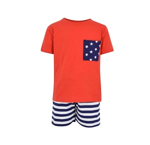 Conjunto de ropa de algodón para niños, camiseta y pantalones cortos, 2 uds. - Product Image 1