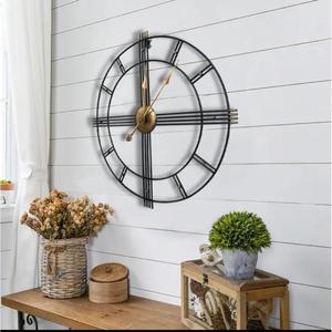 <b>Modern</b> Circular Framed Metal <b>Wall</b> <b>Clock</b> Black Art Design Latest Arrival Handmade Round <b>Clock</b> For Home & Office Decor Ideas - Product Image 6