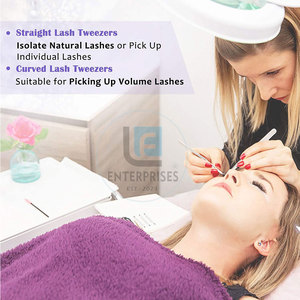 Pinces professionnelles pour extensions de cils, pinces en acier antidérapantes pour extensions de cils - Product Image 3