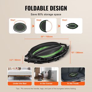 Trampolino Pieghevole da 40 Pollici, Mini Trampolino Fitness Silenzioso con 4 Supporti Stabili, Carico Massimo 150 kg per Uso in Palestra - Product Image 5