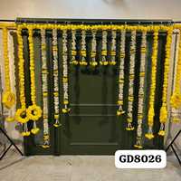 Guirlande de fleurs de marigold Gajra en plastique imperméable, artisanale, classique, Jaipurios, pour mariage, Noël, Nouvel An, extérieur, porte