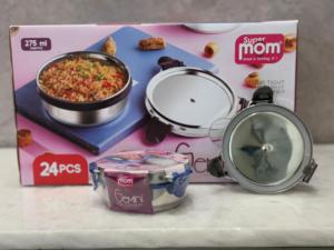 Anax ANAX 0180 Machine Polished Stainless Steel Lunch Box Set <b>Lock</b> Lid Eco-Friendly 275ml Leak-Proof Freshness Preservation - Product Image 2