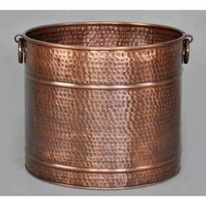 Hammered Copper Planter With Circular Pattern Rustic Style For Garden Flower Pots Handmade Planter On Sale - Product Image 1