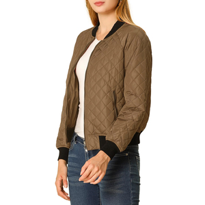 Blouson Bomber matelassé pour femme, couleur unie, manches longues, fermeture éclair, collection automne 2026, best-seller, prix abordables - Product Image 5