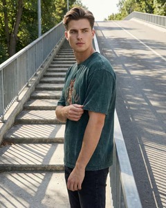 Men <b>Drop</b> Shoulder Oversized Tee Boxy Cotton Short Sleeve Casual Graphic Extended Hem Streetwear Loose Top top mens oversized <b>box</b> - Product Image 4