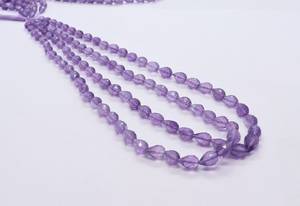 Perles en améthyste naturelle africaine facettées en forme de goutte d'eau 5x7 à 7x9MM, perles en pierre précieuse d'améthyste, brin de 16 pouces - Product Image 6