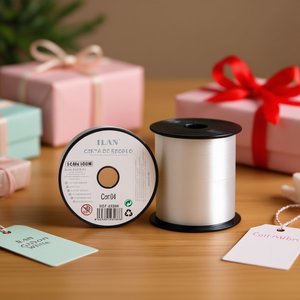 Cinta de Regalo Ilan de 1 cm x 100 m, Blanca, para Envolver - Product Image 3