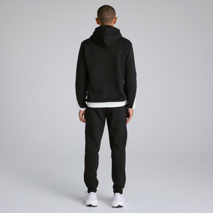 Ensemble de survêtement pour homme avec sweat à capuche color block, noir et blanc, de qualité supérieure, style streetwear moderne - Product Image 2