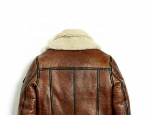 Chaqueta de piel auténtica para hombre, Cazadora de piel de oveja, negra y gris, de moda - Product Image 3
