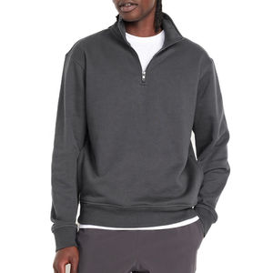 Latest Design <b>Men's</b> High Quality 100% Cotton Fleece Embroidered Pullover Top Winter <b>Half</b> <b>Zip</b> Solid Hoodies <b>Sweatshirts</b> - Product Image 1