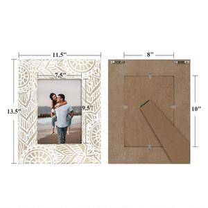 Phong Cách Cổ Điển Xoài Gỗ Khung Ảnh Gói 2 Cổ Khắc Khung Gỗ Cho Tường & Bàn Món Quà Cưới Trang Trí Nhà Ý Tưởng - Product Image 3