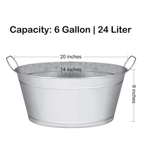 Seau à glace classique en métal galvanisé de 24 L (6 gallons), grande capacité, étanche, pour boissons, bière, style ferme - Product Image 4