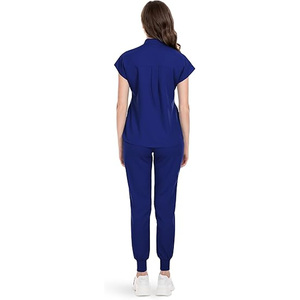 Conjunto de Uniforme Médico Azul Marino para Mujer, Pantalones y Blusa de Algodón y Poliéster, Ropa de Trabajo para Enfermeras - Product Image 3
