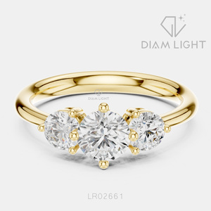 Bague de mariage en or blanc 14 carats avec diamant de laboratoire certifié IGI, taille ronde 0,67 carat, bijoux fins - Product Image 3