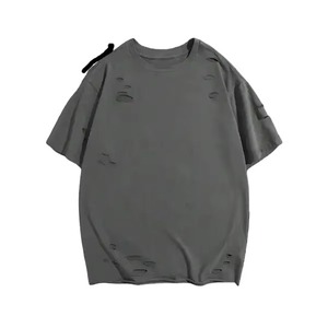 เสื้อยืดทรงโอเวอร์ไซส์ผ้าฝ้าย 100% ล้างสีแบบแอซิดวอช สไตล์วินเทจ สำหรับผู้ชาย  สามารถปรับแต่งได้ - Product Image 1
