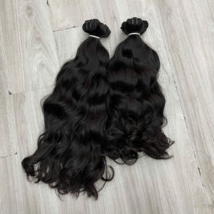 BEST SELLER Extensions de cheveux naturels noirs lisses et ondulés, cheveux humains vietnamiens de haute qualité, prêts à être expédiés, cheveux non traités - Product Image 2