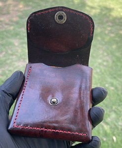 Handmade Vegetable Tanned Leather <b>Wallet</b> for Men | Hand Dyed Genuine Leather Coin <b>Wallet</b> | Minimalist <b>Compact</b> Bifold <b>Wallet</b> - Product Image 4