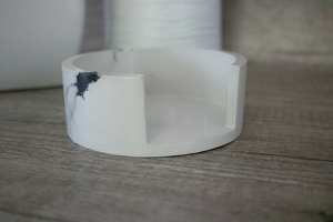 Sous-verres effet marbre en béton avec support, ensemble de sous-verres faits à la main - Product Image 6