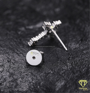 Lab Grown <b>Diamond</b> Cross <b>Earrings</b> For Women 925 Sterling Silver Luxury Cross Stud <b>Earrings</b> Sparkling Fine Jewelry Gift - Product Image 3