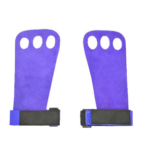 Gymnastic Grips 3 Hole Suede Leather Palm Support <b>Bar</b> Exercises Workout Protector Personalized Manufacturer - Product Image 4