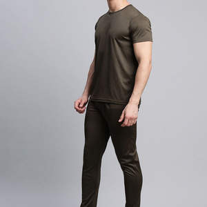 Ensemble de survêtement sportif pour homme, coupe ajustée, vert olive, respirant, léger, écologique, pour l'entraînement, le jogging, la course à pied, la salle de sport, la remise en forme, l'activité physique - Product Image 6