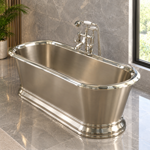 Baignoire ovale de luxe moderne en cuivre artisanal personnalisée Daystar Trade, finition nickel, haute qualité, écologique - Product Image 3