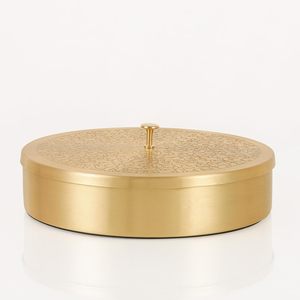 Handcrafted Golden Brass Spice <b>Box</b> Set with 7 Containers 840 ML Traditional Masala Dabba Kitchen Storage Organizer - Product Image 1