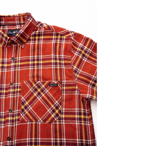 Hot Sale Red Checkered Long Sleeve Casual Shirts Single Breasted Turn Down Collar Brushed Cotton Plaid <b>Top</b> <b>Low</b> MOQ Flannel Shirt - Product Image 4