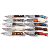 Lot de 20 couteaux de chasse en acier Damas à pointe tombante avec manches en os et en bois, lames fixes pleines de 8 pouces, couteau de bushcraft