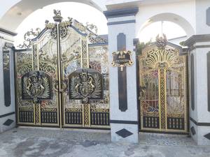 Puerta Batiente Moderna de Hierro Forjado para Jardín de Villa u Hotel - Fácil Instalación, Recubrimiento en Polvo, 3 Años de Garantía, Decoración de Seguridad para Exteriores - Product Image 5