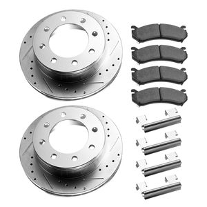 2002-2006 Chevrolet Avalanche 2500 (8 STUD) & 2002-2004 Chevrolet Silverado 2500 Front & Rear Brake <b>Kit</b> Compatible with <b>Model</b> - Product Image 2