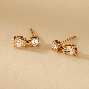 1.50 Carat Lab-Grown Diamond Drop Earrings_ 14K Yellow Gold Pear & Round - Product Image 1