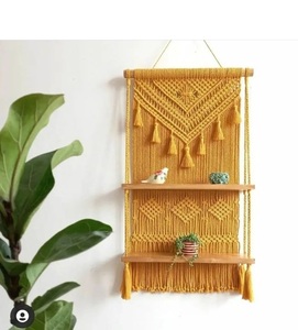 Support de plante suspendu décoratif en macramé de coton, pour intérieur, extérieur, maison et balcon, exportateur indien, à vendre - Product Image 1