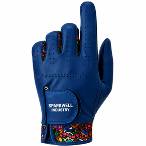 Gant de golf en cuir véritable personnalisé, main droite, respirant, antidérapant, fermeture auto-agrippante, unisexe, gant de sport - Product Image 2