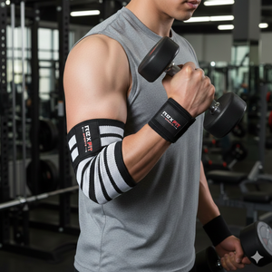 Rexfit Sport - Mangas de Soporte para Codo de 5 mm para Gimnasio, para Press de Banca y Entrenamiento de Fuerza, Compresión de Neopreno para Hombres y Mujeres - Product Image 5