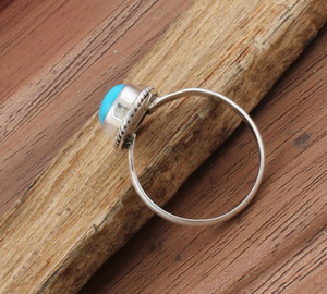 925 Sterling <b>Silver</b> Bezel Setting <b>Ring</b> Turquoise Oval Cut Handmade Classic Boho Dainty <b>Solitaire</b> <b>Ring</b> Certified Wedding Party - Product Image 5