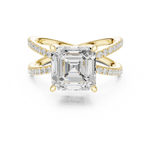 แหวนแต่งงานเพชรแล็บโกรว์ทรงแอสเชอร์ 3.50 กะรัต E VS1 ทองคำแท้ 14k พร้อมใบรับรอง IGI ขายดี - Product Image 1