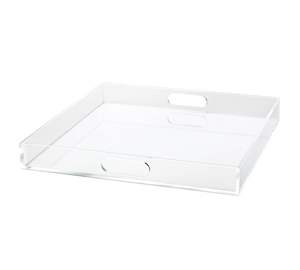 Bandeja Rectangular de Acrílico para Servir Bebidas, Bandeja de Acrílico Resistente para Cafetería, Elegante Bandeja de Acrílico Transparente para Servir - Product Image 1