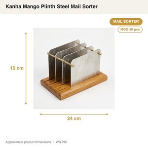 Clasificador de Correo Kanha Hecho a Mano de Acero Inoxidable SS304 con Tres Compartimentos, 24 cm, Decoración para el Hogar, Hotel, Boda, Porta Cartas para Clasificar Correspondencia - Product Image 4