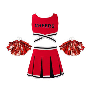 Tenues de cheerleading pour femmes : Ensemble crop top et jupe de danse, costume de performance, uniforme de cheerleader en tissu pour la danse - Product Image 1