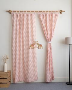 Cortinas de Algodón 100% Estampadas a Mano con Diseño de Olas, Estilo Bohemio para Sala de Estar, Cortinas Opacas Ecológicas - Product Image 2