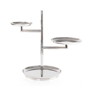 Soporte de Pastel de 3 Niveles de Metal, Brillante y Pulido, para Fiestas de Boda, Cumpleaños, Celebraciones, Accesorio para Postres, Exhibidor de Dulces para Hoteles - Product Image 1