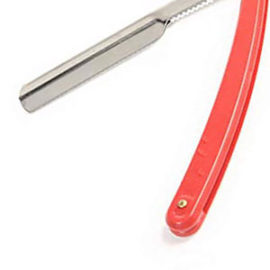 Rasoirs droits de barbier de style turc en acier inoxydable avec manche en plastique, rasoirs pliants pour le rasage avec étiquette privée - Product Image 6