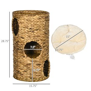 Cuccia di Lusso a 3 Piani per Gatti con Cuscini Beige Rimovibili e Tiragraffi - Product Image 3