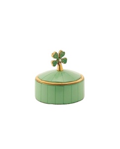 Trending Green Clover Lid Trinket <b>Box</b> Decorative Jewelry <b>Storage</b> Round Organizer Stylish Home Decor Gift Premium <b>Small</b> Case - Product Image 1